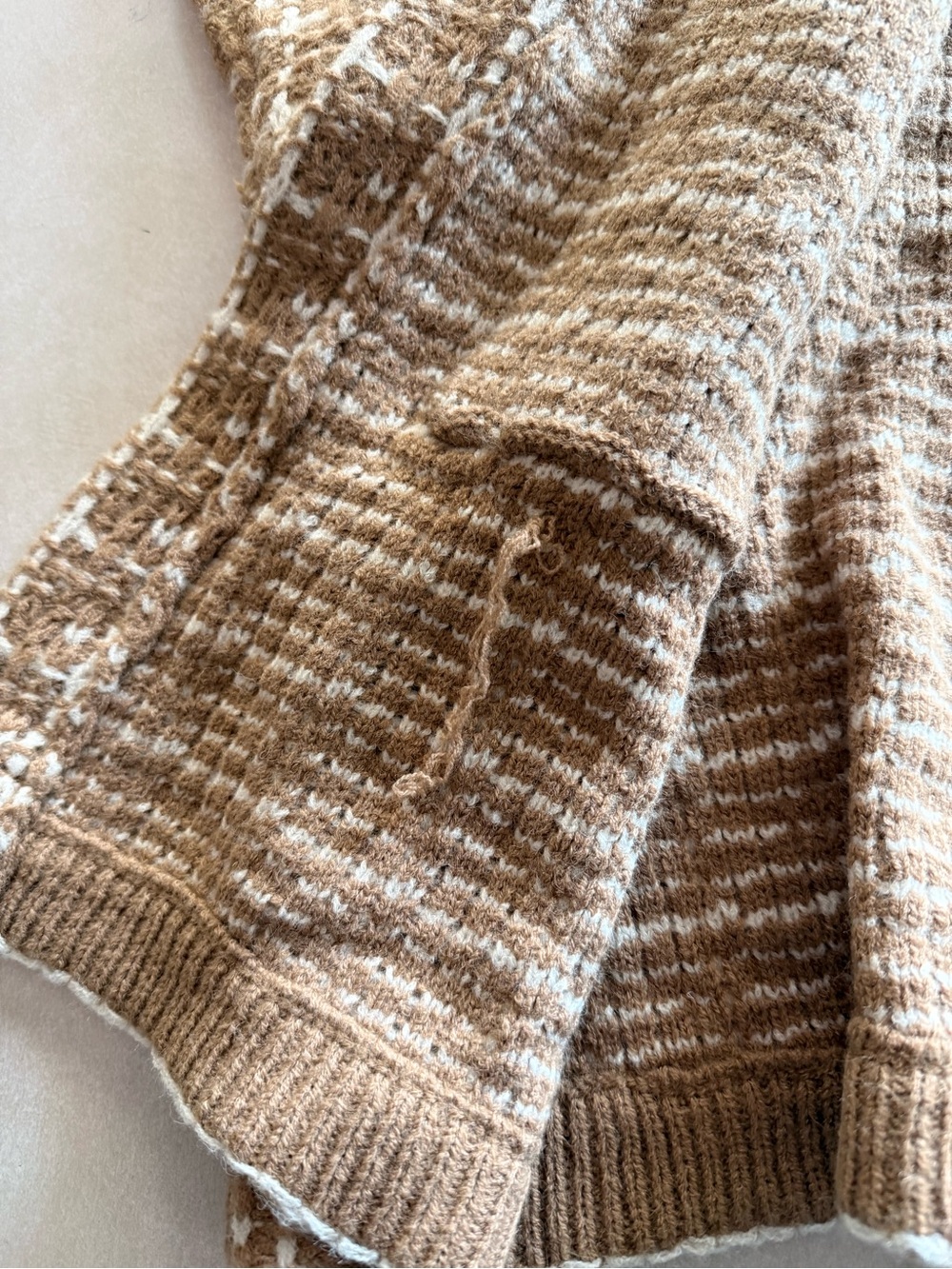 NWT M/L Olivia Grey Women's Brown Plaid Open-Front Cardigan - Picture 5 of 10